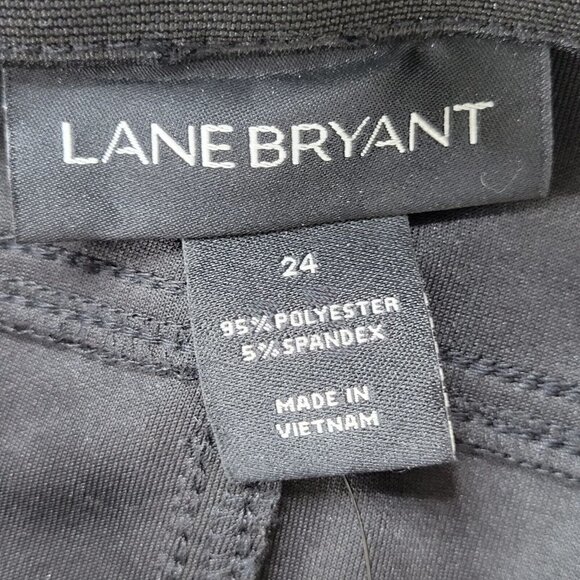 Lane Bryant Coated Ankle Pants High Rise Black Slightly Textured New Size 24 - Picture 5 of 12